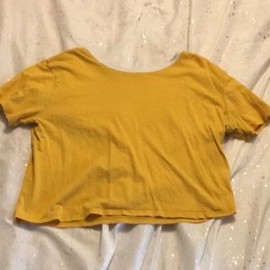 Yellow cropped T-shirt